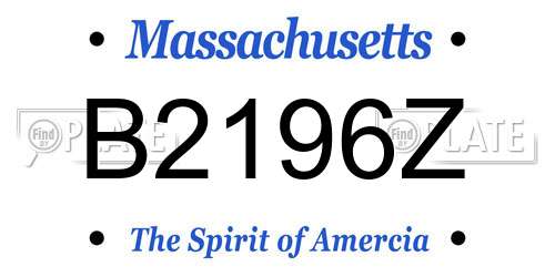 B2196Z Massachusetts License Plate