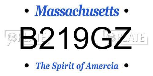 B219GZ Massachusetts License Plate