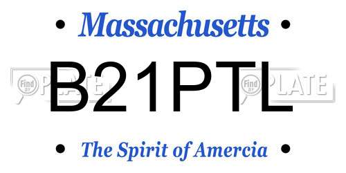 B21PTL Massachusetts License Plate