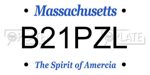 B21PZL Massachusetts License Plate