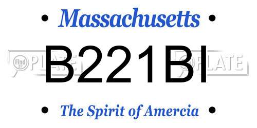 B221BI Massachusetts License Plate