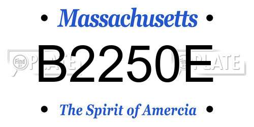 B2250E Massachusetts License Plate