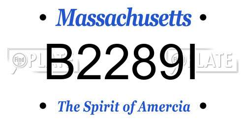 B2289I Massachusetts License Plate