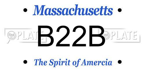 B22B Massachusetts License Plate