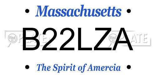 B22LZA Massachusetts License Plate