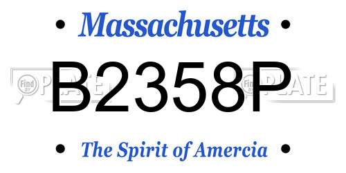 B2358P Massachusetts License Plate