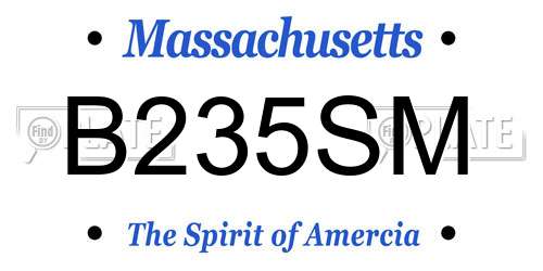 B235SM Massachusetts License Plate