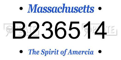 B236514 Massachusetts License Plate