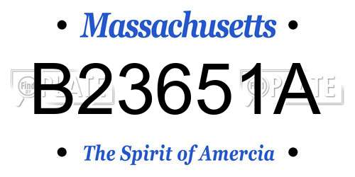 B23651A Massachusetts License Plate