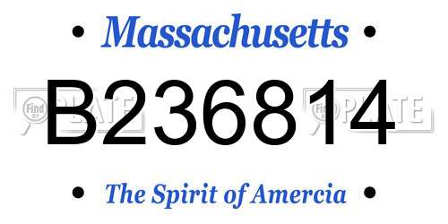 B236814 Massachusetts License Plate