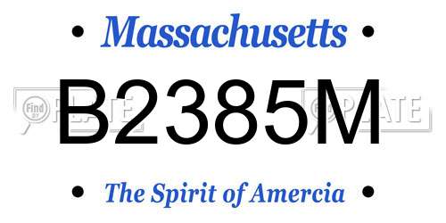 B2385M Massachusetts License Plate
