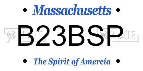 B23BSP Massachusetts License Plate