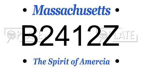 B2412Z Massachusetts License Plate