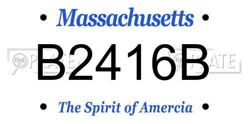 B2416B Massachusetts License Plate