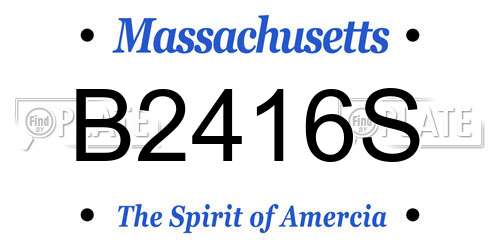 B2416S Massachusetts License Plate