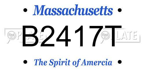 B2417T Massachusetts License Plate