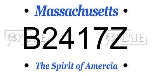 B2417Z Massachusetts License Plate