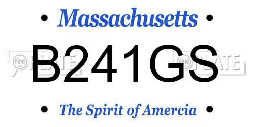 B241GS Massachusetts License Plate