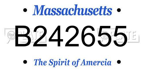 B242655 Massachusetts License Plate