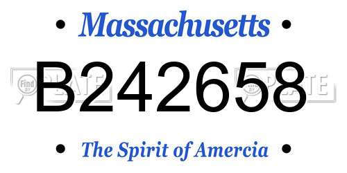 B242658 Massachusetts License Plate