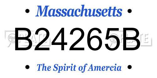 B24265B Massachusetts License Plate