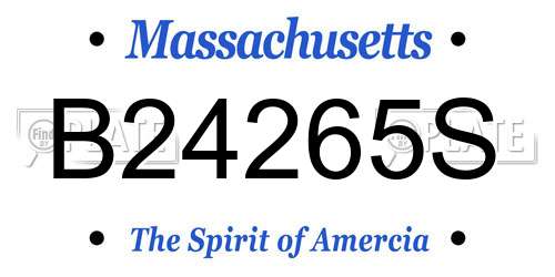B24265S Massachusetts License Plate