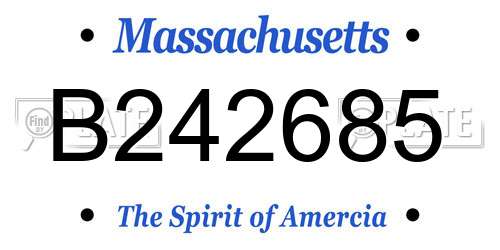 B242685 Massachusetts License Plate