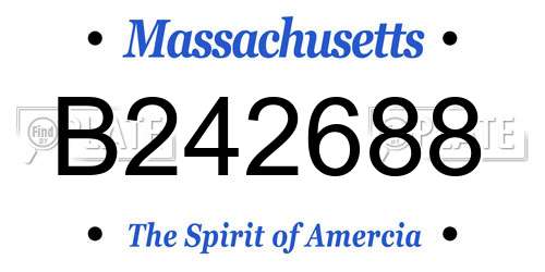 B242688 Massachusetts License Plate