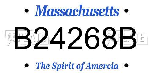 B24268B Massachusetts License Plate