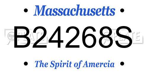 B24268S Massachusetts License Plate