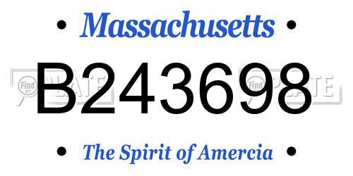 B243698 Massachusetts License Plate