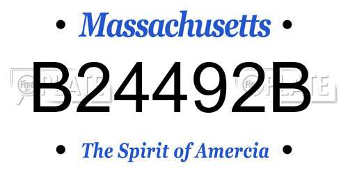 B24492B Massachusetts License Plate