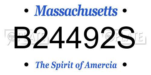 B24492S Massachusetts License Plate