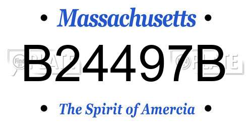 B24497B Massachusetts License Plate