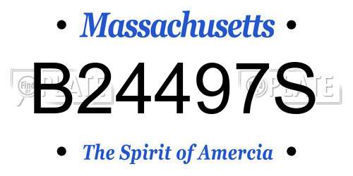 B24497S Massachusetts License Plate