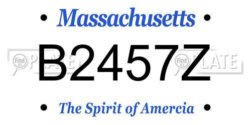 B2457Z Massachusetts License Plate