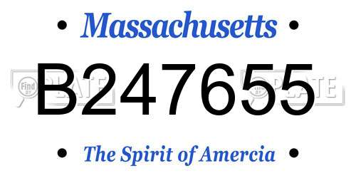 B247655 Massachusetts License Plate