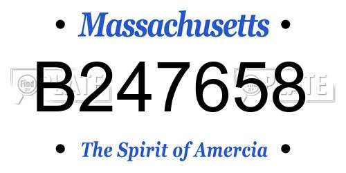 B247658 Massachusetts License Plate