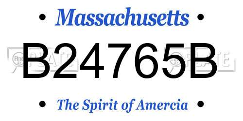 B24765B Massachusetts License Plate