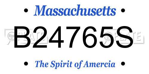 B24765S Massachusetts License Plate