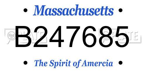 B247685 Massachusetts License Plate