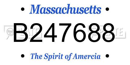 B247688 Massachusetts License Plate