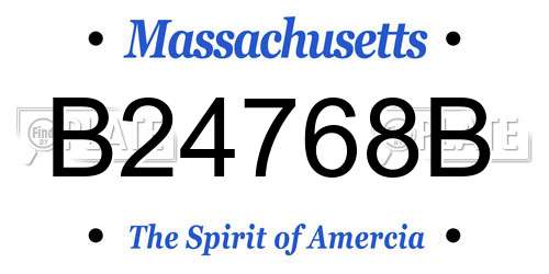B24768B Massachusetts License Plate