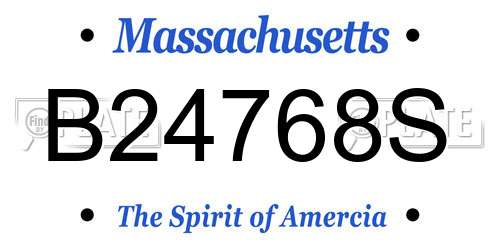 B24768S Massachusetts License Plate