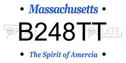 B248TT Massachusetts License Plate