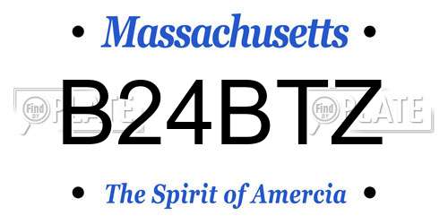 B24BTZ Massachusetts License Plate