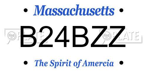 B24BZZ Massachusetts License Plate