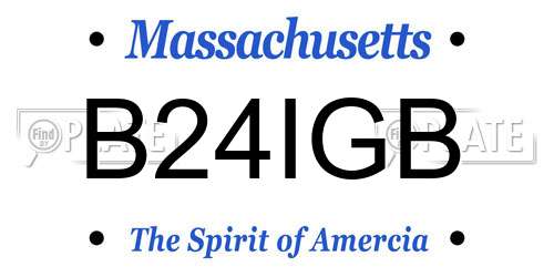 B24IGB Massachusetts License Plate