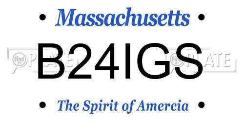 B24IGS Massachusetts License Plate