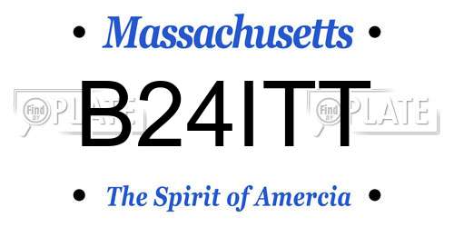 B24ITT Massachusetts License Plate